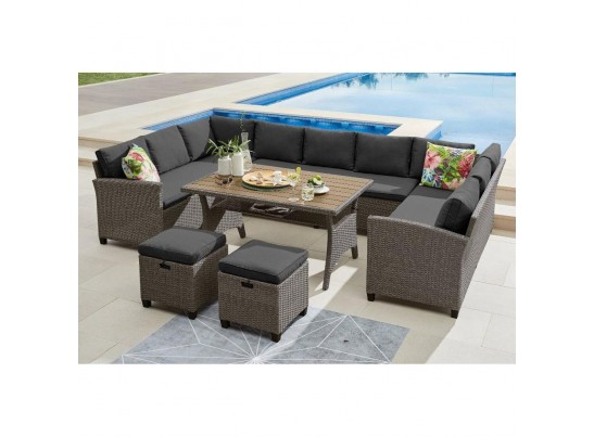 Комплект плетеной мебели AFM-370A Dark Grey