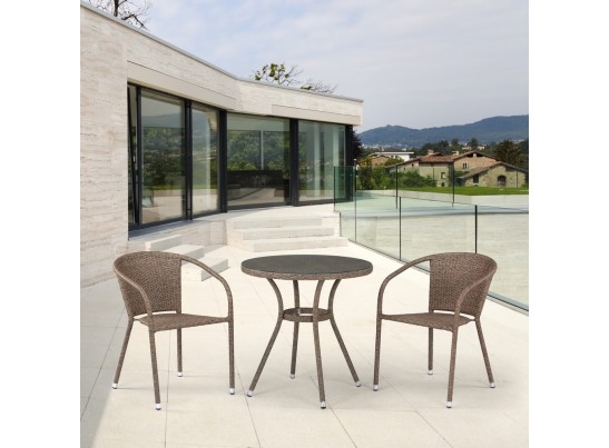 Комплект плетеной мебели из искусственного ротанга T282ANT/Y137C-W56 Light brown