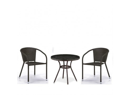 Комплект плетеной мебели T282ANT/Y137C-W53 Brown (2+1)