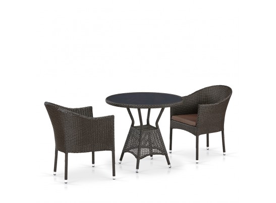 Комплект плетеной мебели из искусственного ротанга T707ANS/Y350-W53 2Pcs Brown