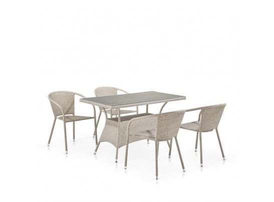 Комплект плетеной мебели T198D/Y137C-W85 Latte (4+1)