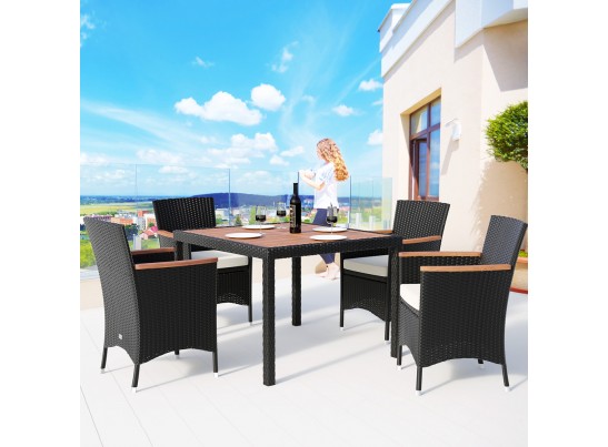 Комплект плетеной мебели AFM-440 90x90 4Pcs Black (4+1)