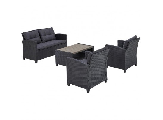 Плетеный комплект мебелис диваном AFM-804G Dark Grey