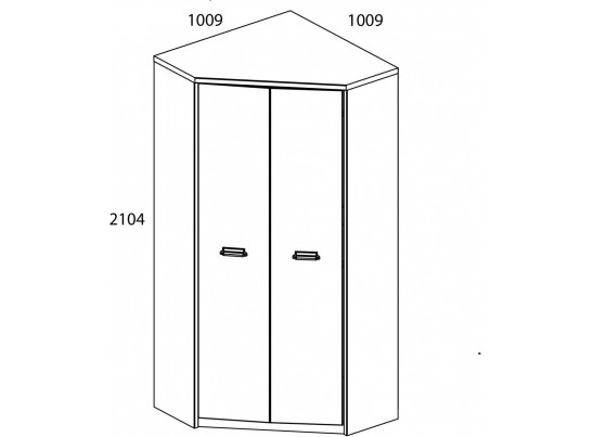 Шкаф угловой 2D, DIESEL, цвет дуб мадура