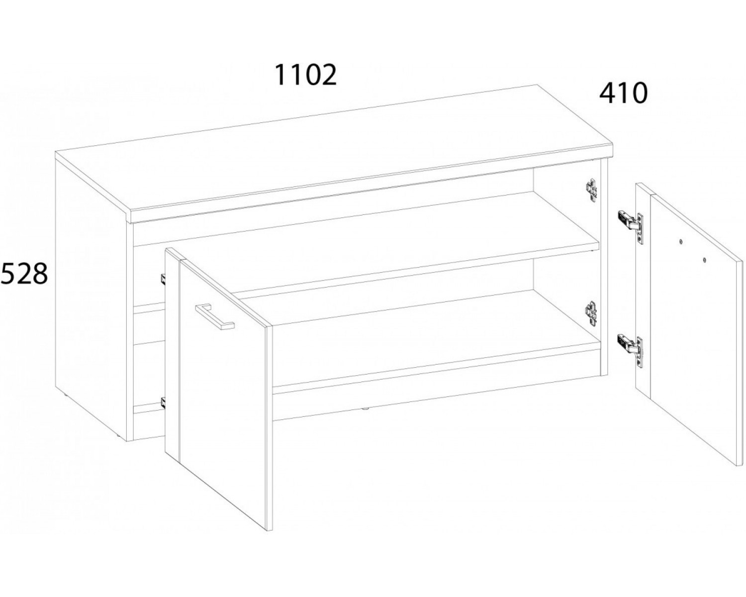 DOORSET, Тумба для обуви 2D-1. Цвет ДУБ НАВАРРА