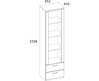 DOORSET, Шкаф открытый 2S4N. Цвет ДУБ НАВАРРА