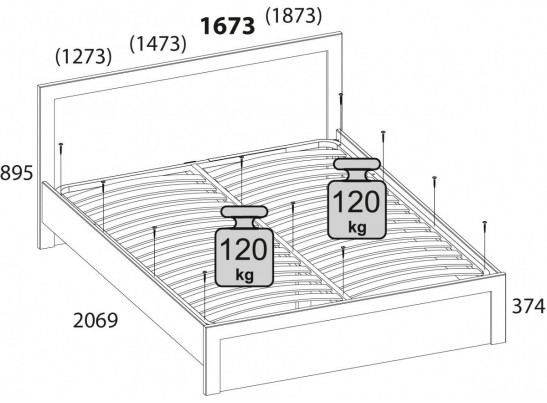 DOORSET, Кровать 160. Цвет ДУБ НАВАРРА