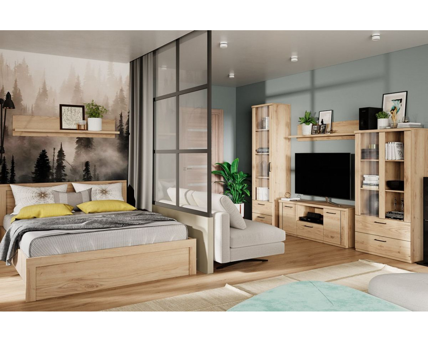 DOORSET, Кровать 160. Цвет ДУБ НАВАРРА