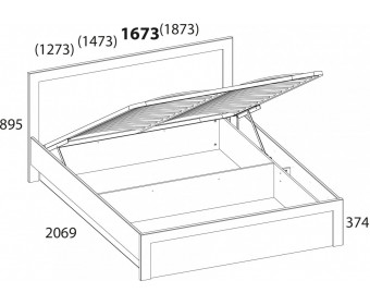DOORSET, Кровать 160 с подъемником. Цвет ДУБ НАВАРРА