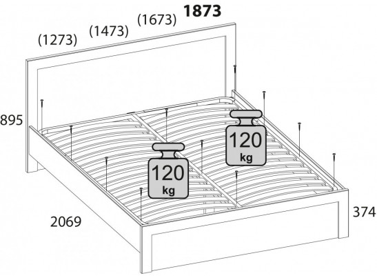 DOORSET, Кровать 180. Цвет ДУБ НАВАРРА