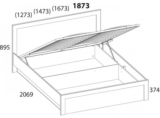 DOORSET, Кровать 180 с подъемником. Цвет ДУБ НАВАРРА