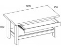 Стол журнальный, JAGGER, цвет Дуб монастырский /Черный