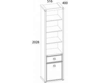 Шкаф открытый 1D1S, MAGELLAN, цвет Сосна винтаж