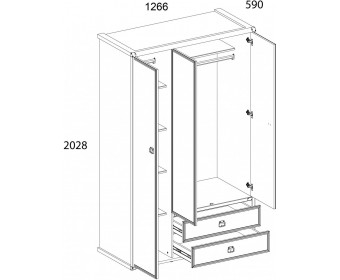 Шкаф 3DG2S, MAGELLAN, цвет Сосна винтаж