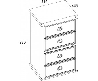 Комод 4S/50, MAGELLAN, цвет Сосна винтаж