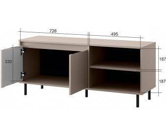 MONA Тумба RTV 2D2N. Цвет ГЛИНЯНЫЙ СЕРЫЙ