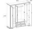 Шкаф 4D2S Z , MONAKO, цвет Сосна винтаж