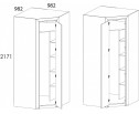 Шкаф угловой с полками 97х97, OLIVIA, цвет вудлайн крем/дуб анкона