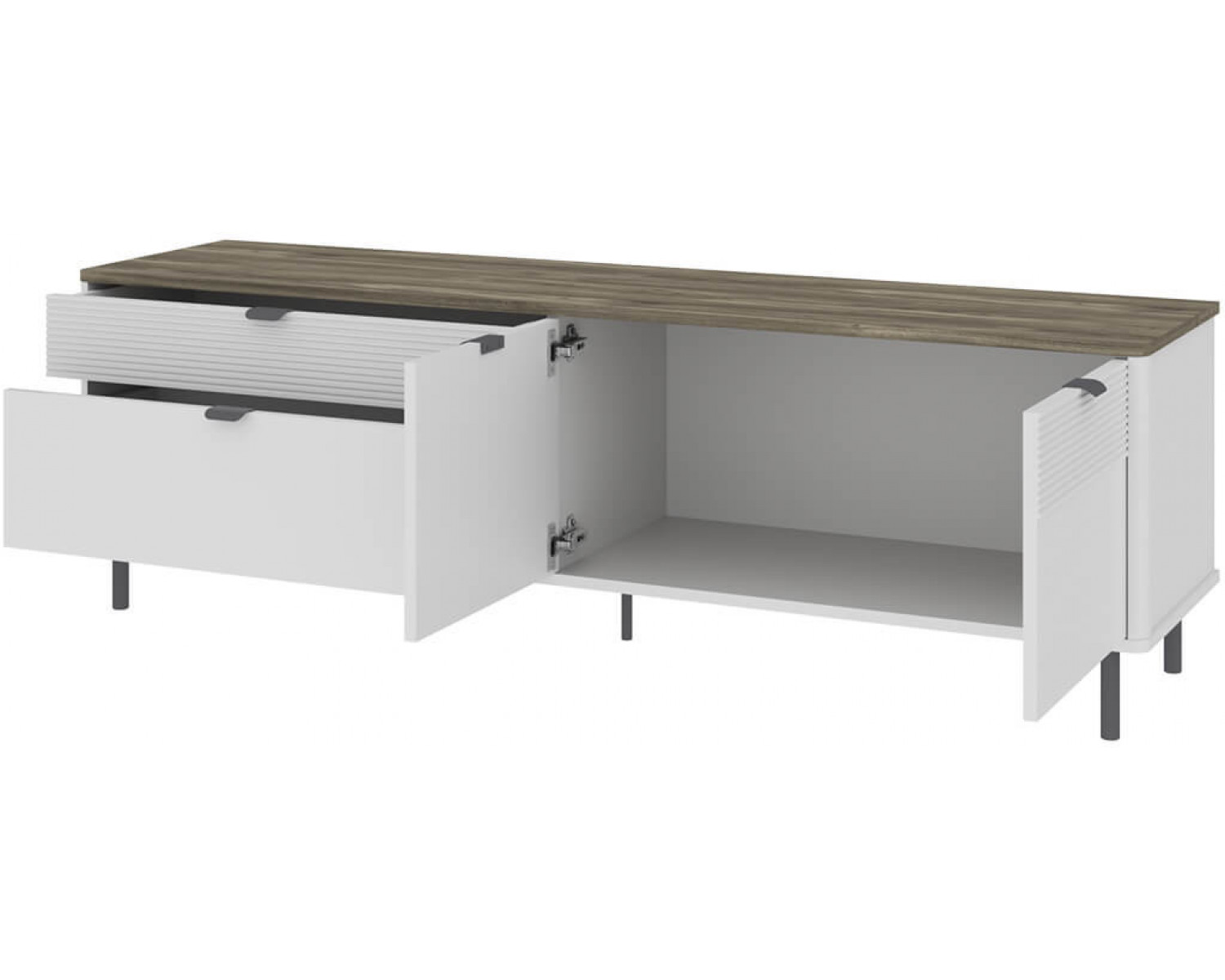 SIMPLE, Тумба RTV 2D2S. Цвет БЕЛЫЙ / МОНТЕ / ДЖЕЛАТО