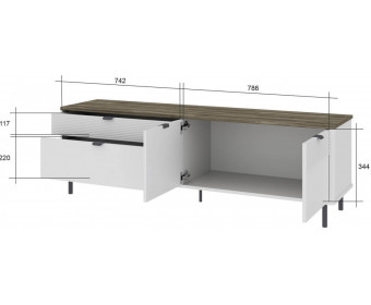 SIMPLE, Тумба RTV 2D2S. Цвет БЕЛЫЙ / МОНТЕ / ДЖЕЛАТО
