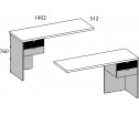 SIMPLE, Стол-приставка 2S. Цвет БЕЛЫЙ / МОНТЕ / ДЖЕЛАТО