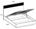 SIMPLE, Кровать 160 с подъемником. Цвет БЕЛЫЙ / МОНТЕ / ДЖЕЛАТО