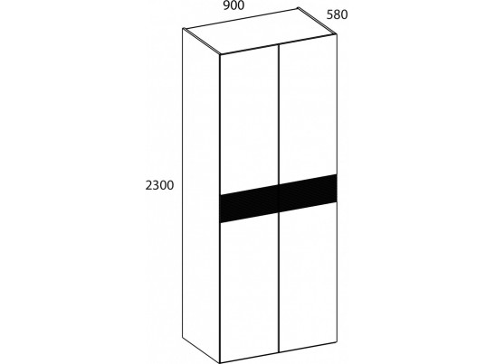 SIMPLE, Шкаф 2DG. Цвет БЕЛЫЙ / МОНТЕ / ДЖЕЛАТО