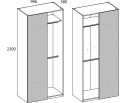 SIMPLE, Шкаф угловой 1DG. Цвет БЕЛЫЙ / МОНТЕ / ДЖЕЛАТО