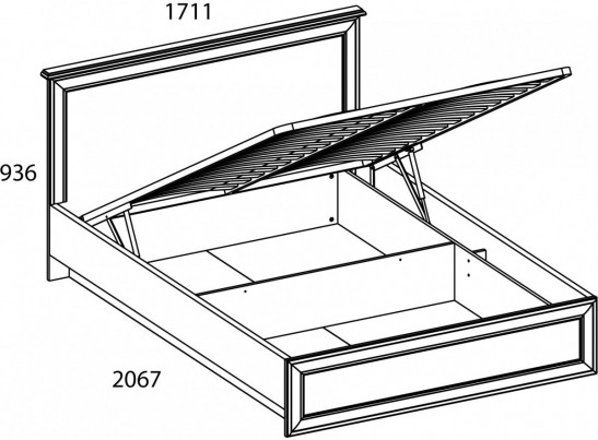 Кровать 160 с подъемником, TIFFANY, цвет вудлайн кремовый