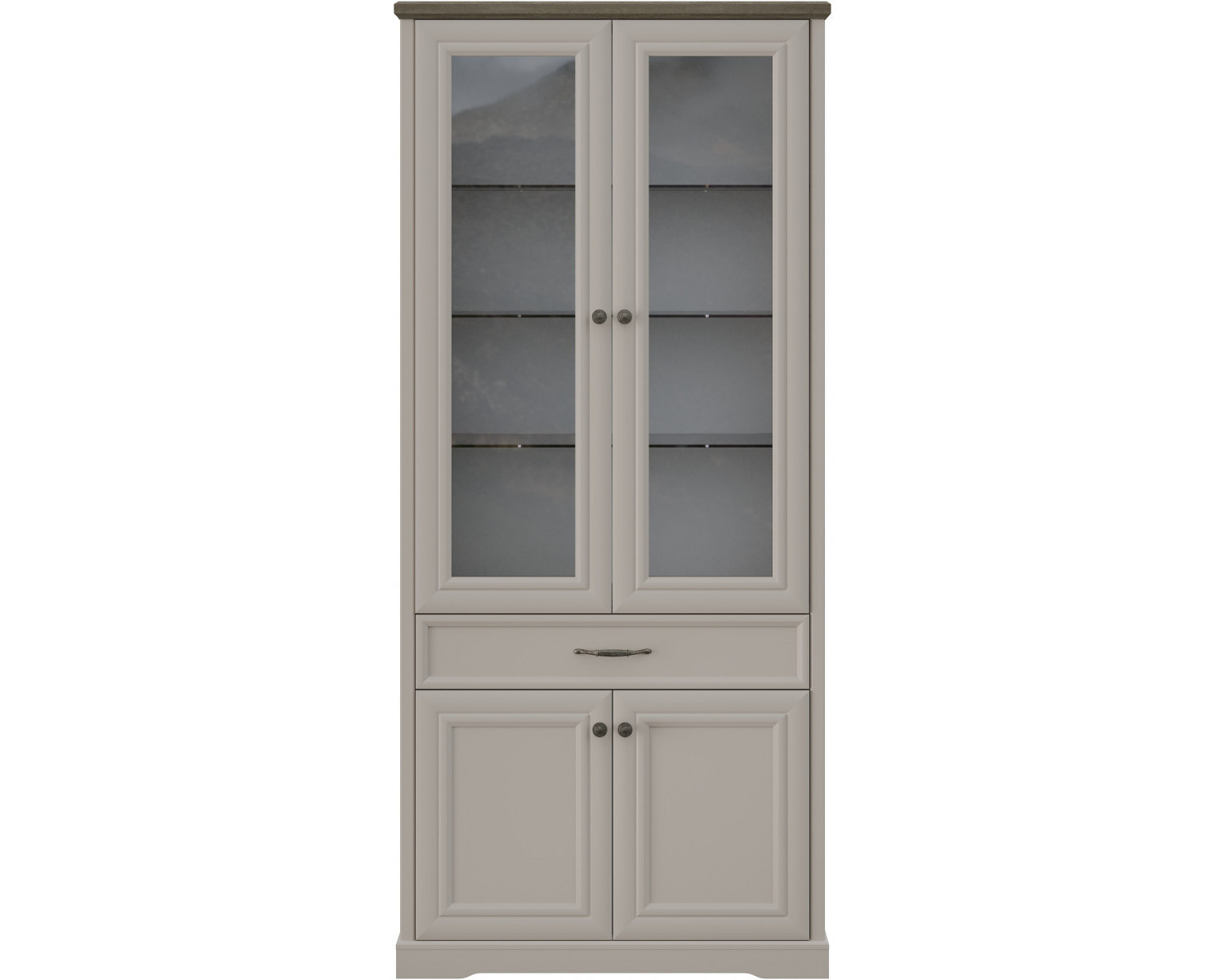 TOSCANA NEW, Шкаф с витриной 2V2D1S. Цвет ПЕРСИДСКИЙ ЖЕМЧУГ/КАНЬОН