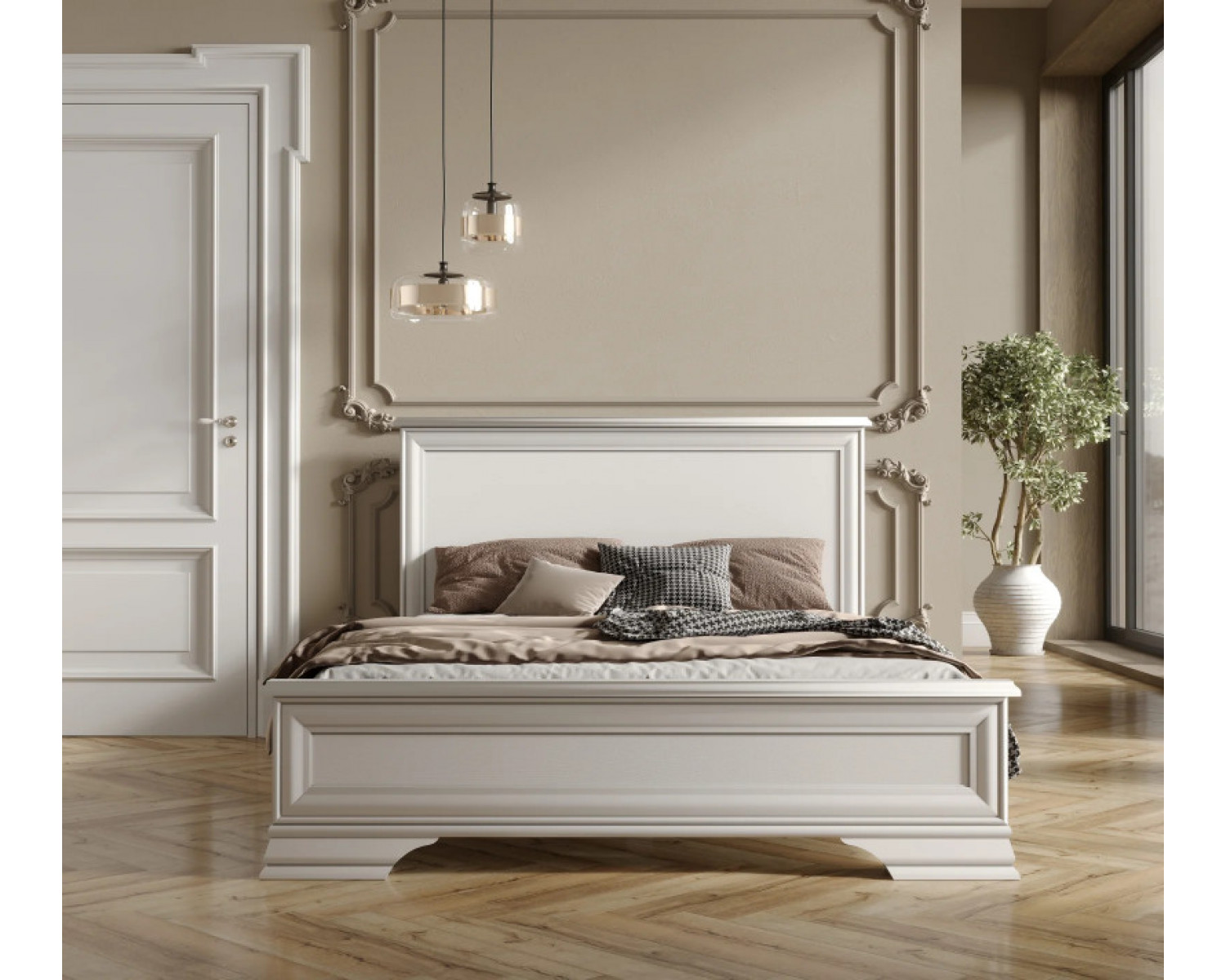 Кровать Кентаки белый LOZ140x200