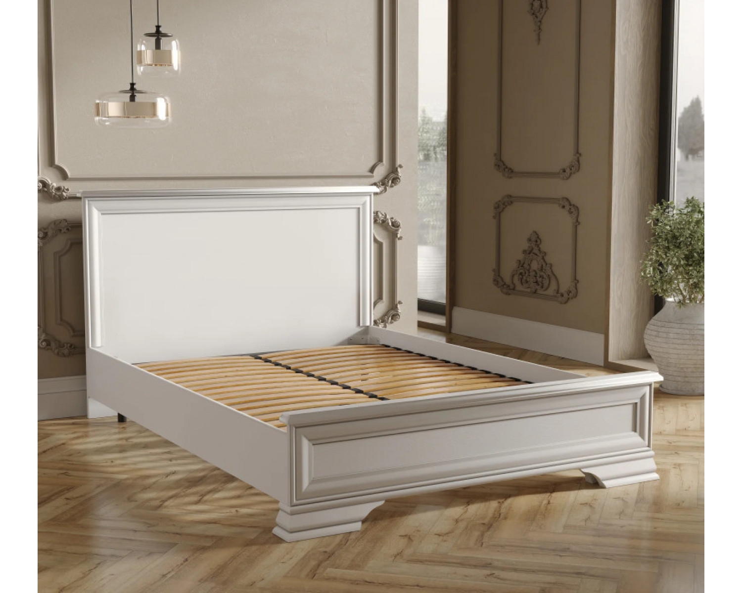Кровать Кентаки белый LOZ140x200