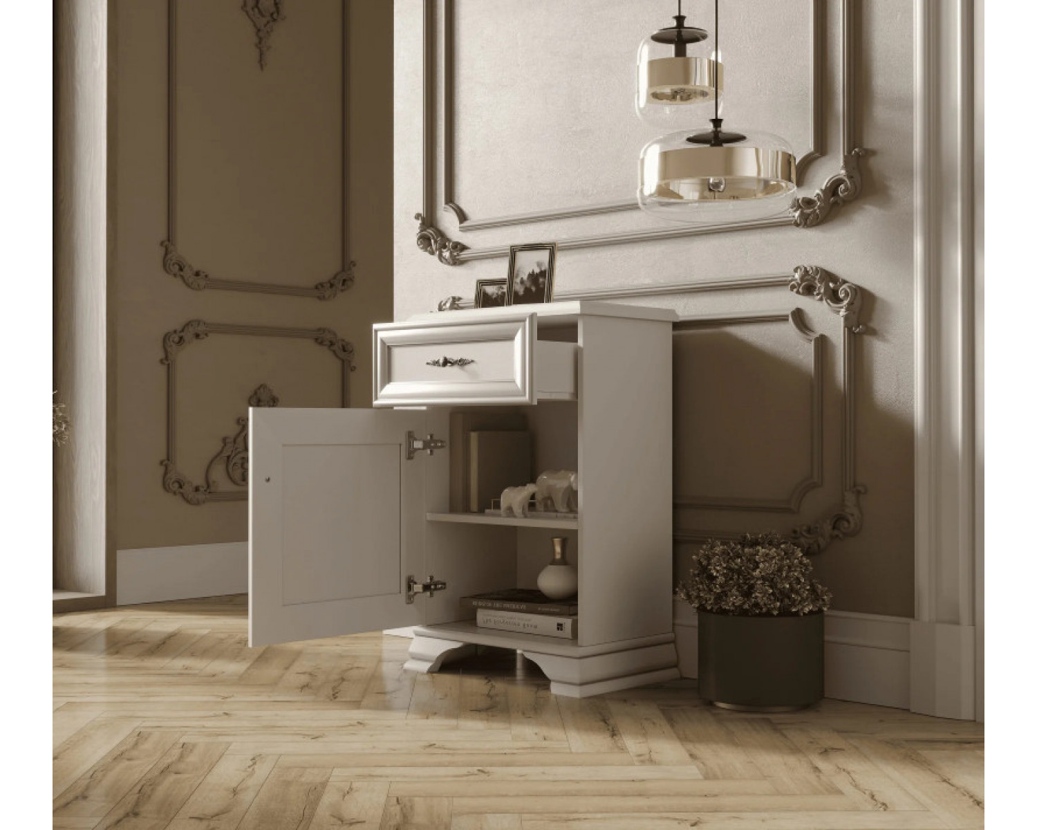 Тумба Кентаки белый KOM1D1S/L