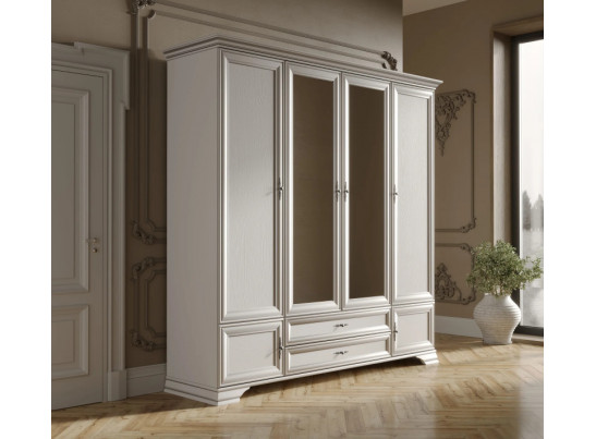 Шкаф с зеркалом Кентаки белый SZF6D2S