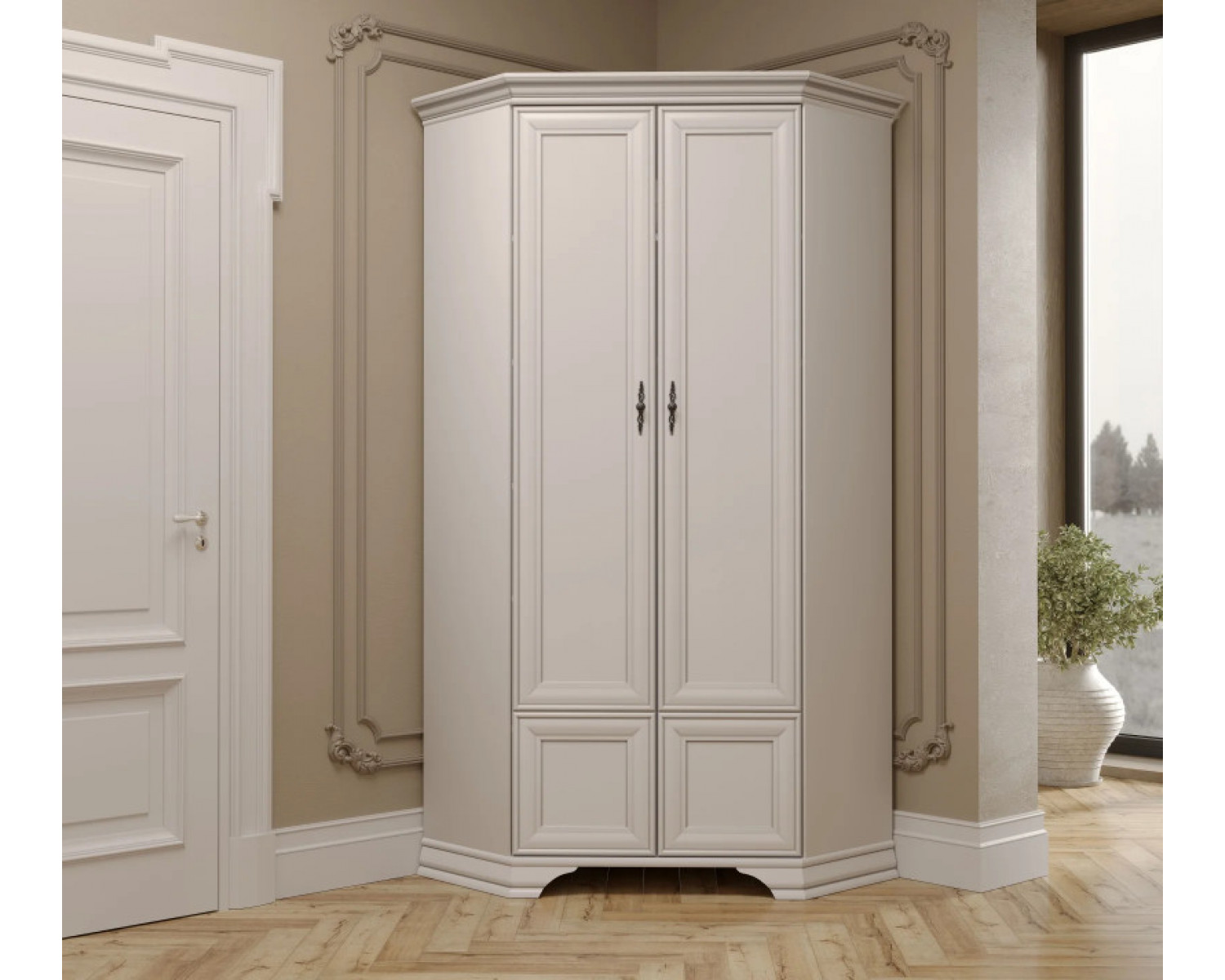 Шкаф угловой Кентаки белый SZFN2D