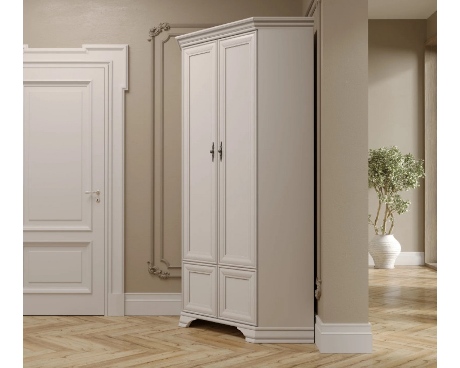 Шкаф угловой Кентаки белый SZFN2D
