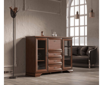 Тумба-витрина Кентаки каштан KOM2W3S1B