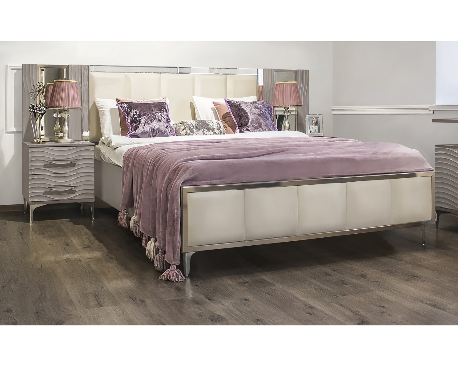 Кровать 160X200 Гравита, серый камень глянец