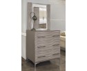 Спальня Gravita 1600*2000, зеркало ППУ, комод,  тумбы, панели, с 4х створчатым шкафом, серый камень глянец