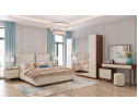Кровать Мия 160x200 фасад крем, корпус караваджо