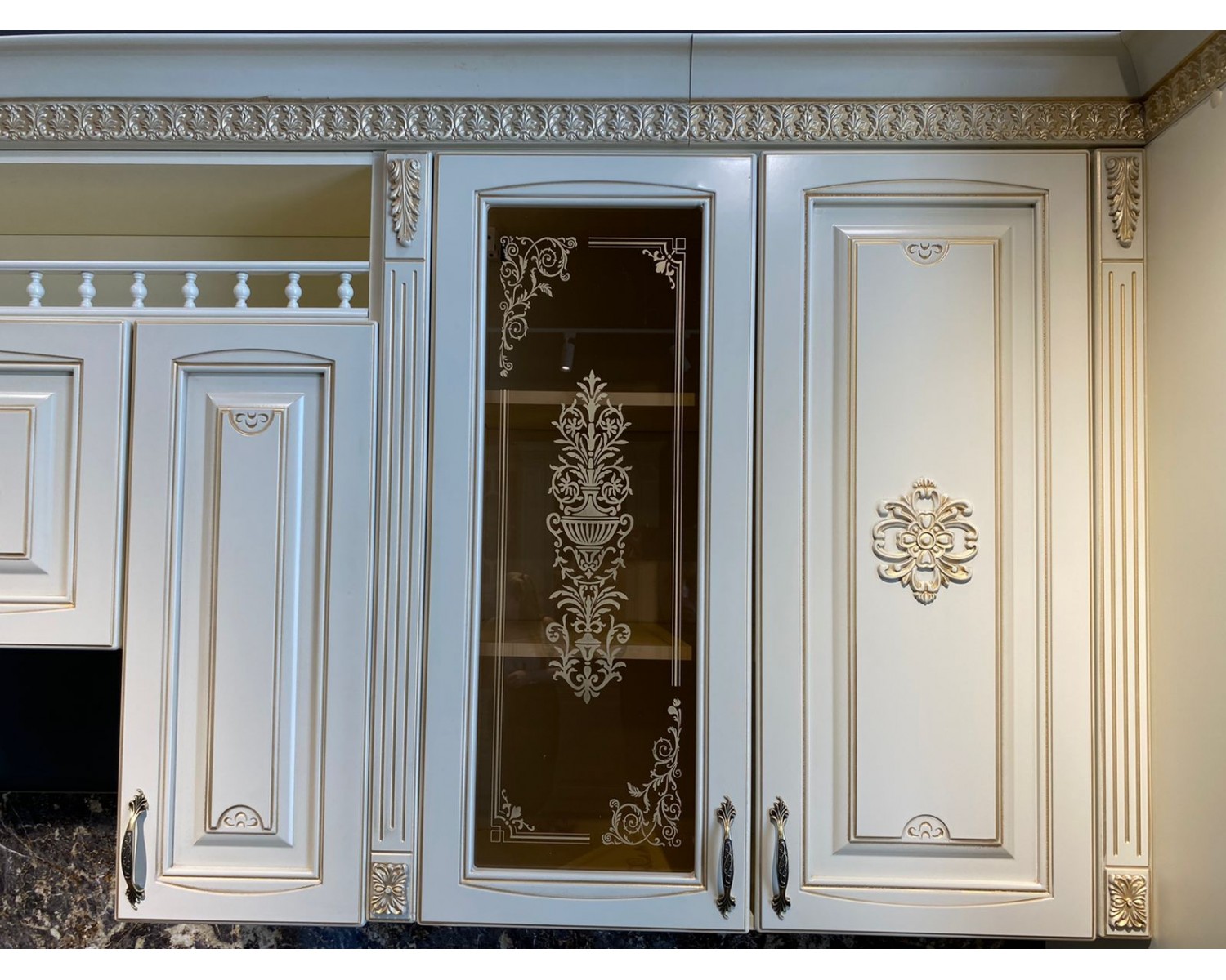 Кухня Афина 10 (3,15*1,5 м) крем