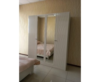 Спальня "Бетти" (4х ств. кровать 1,8,ламели) белая