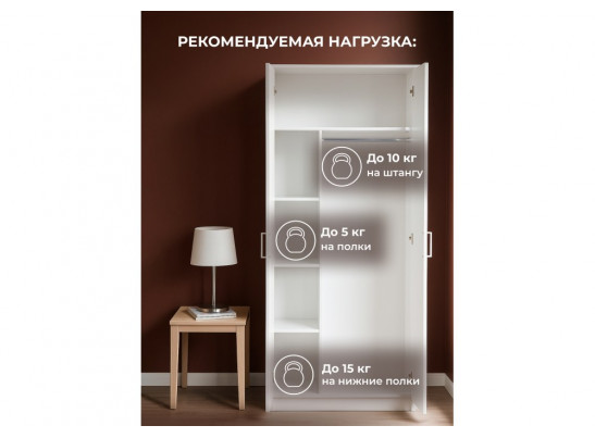 Шкаф Сантори белый текстурный