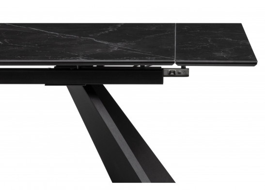Керамический стол Ливи 140(200)х80х78 черный мрамор / черный