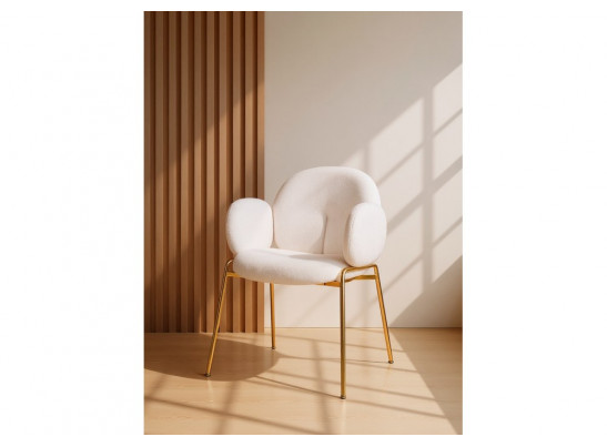 Стул на металлокаркасе Kalipso white / gold