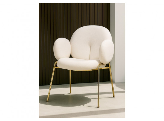 Стул на металлокаркасе Kalipso white / gold