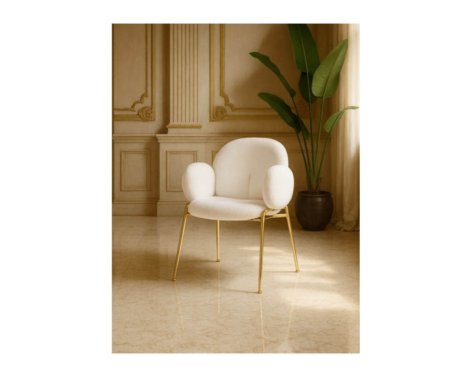 Стул на металлокаркасе Kalipso white / gold