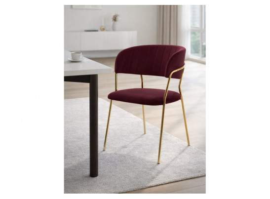 Стул на металлокаркасе Kamelia 1 wine red / gold