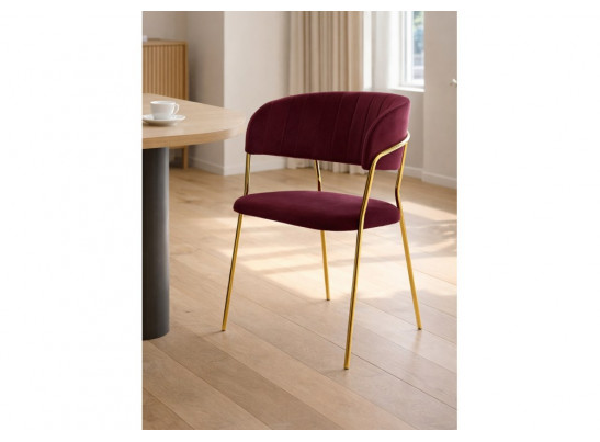 Стул на металлокаркасе Kamelia 1 wine red / gold
