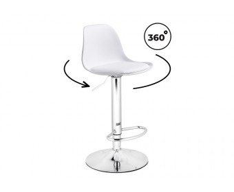 Барный стул Soft white / chrome